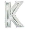 Foil Balloon Letter K Silver Megaloon
