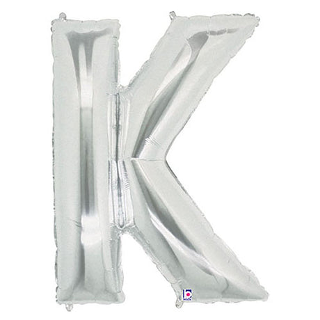 Foil Balloon Letter K Silver Megaloon
