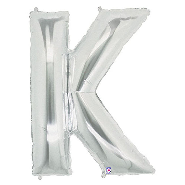 Foil Balloon Letter K Silver Megaloon