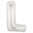 Foil Balloon Letter L Silver Megaloon