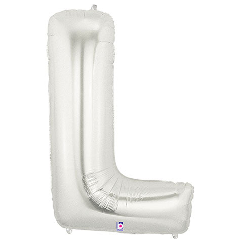 Foil Balloon Letter L Silver Megaloon