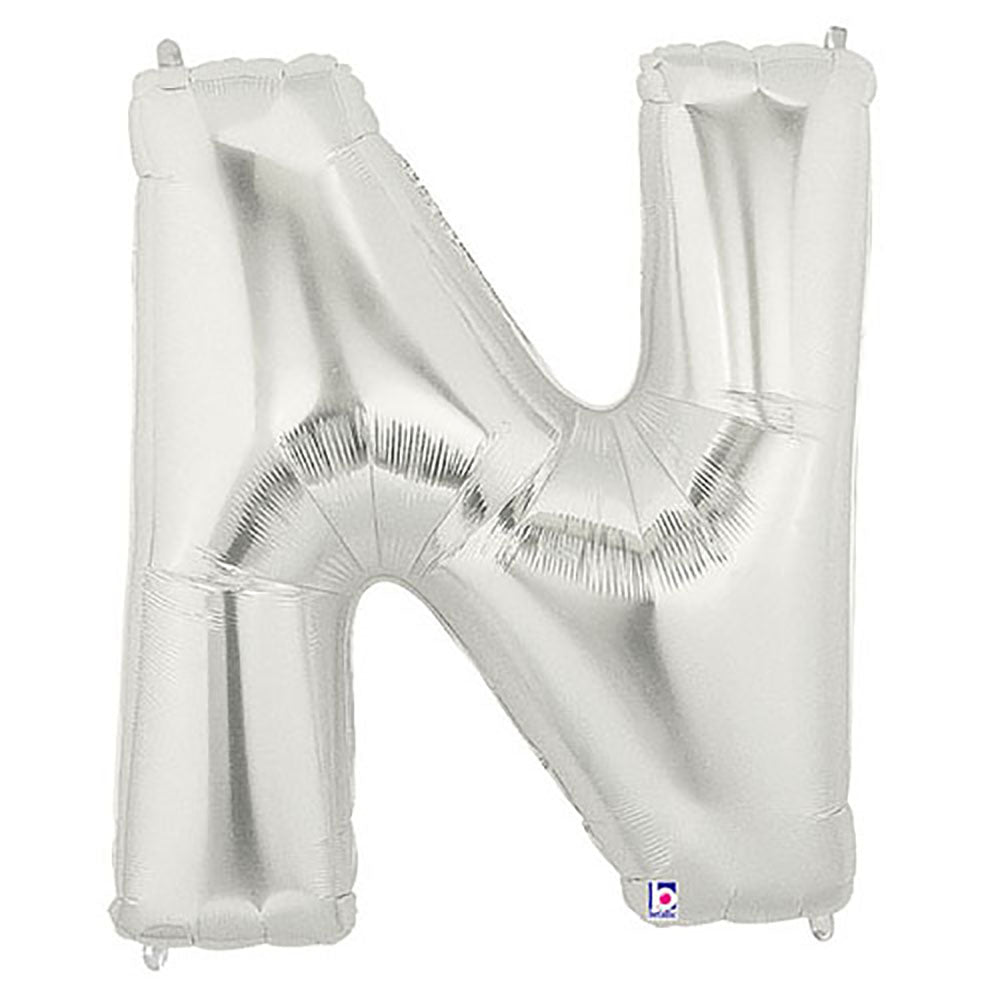 Foil Balloon Letter N Silver Megaloon