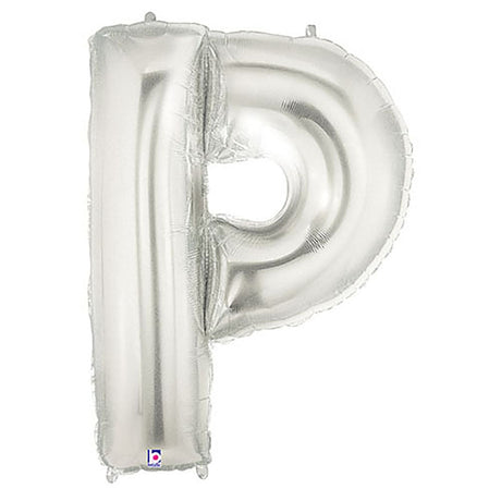 Foil Balloon Letter P Silver Megaloon