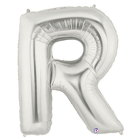 Foil Balloon Letter R Silver Megaloon