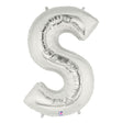 Foil Balloon Letter S Silver Megaloon