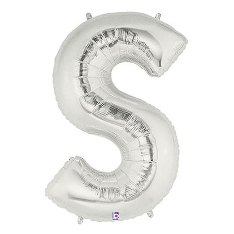 Foil Balloon Letter S Silver Megaloon