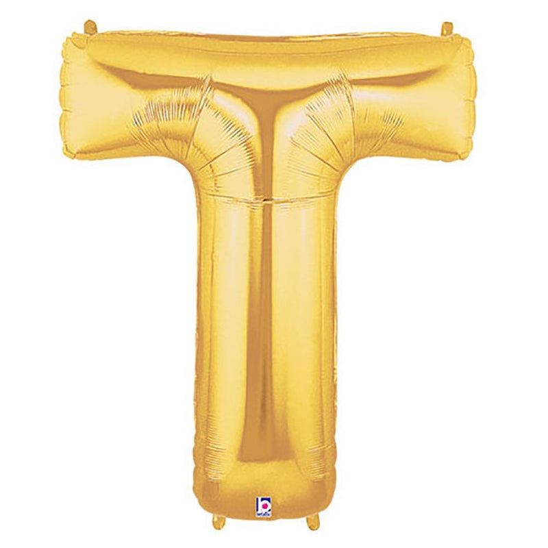 Foil Balloon Gold Letter T Megaloon