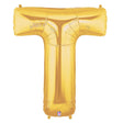 Foil Balloon Gold Letter T Megaloon