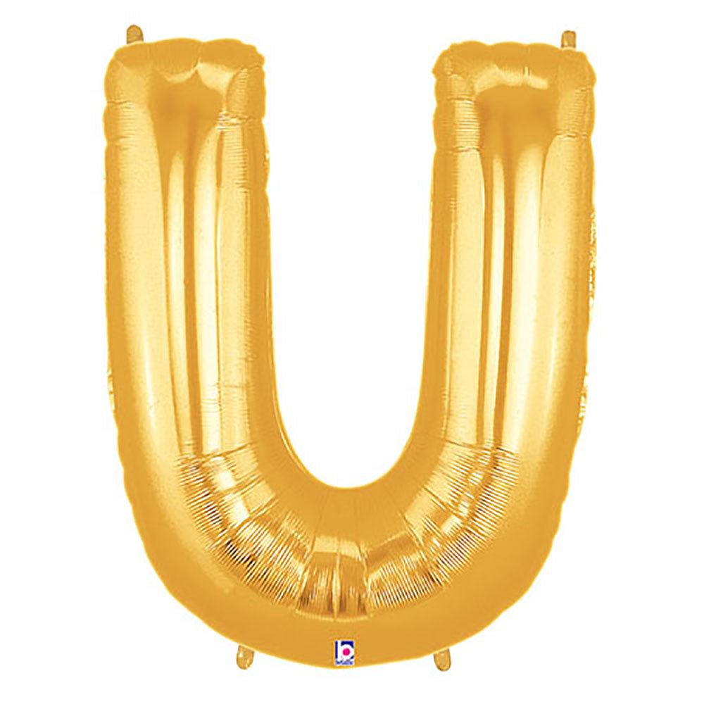 Foil Balloon Letter U Gold Megaloon