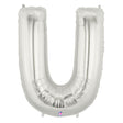 Foil Balloon Letter U Silver Megaloon