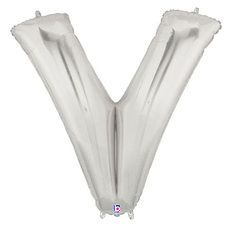 Foil Balloon Letter V Silver Megaloon