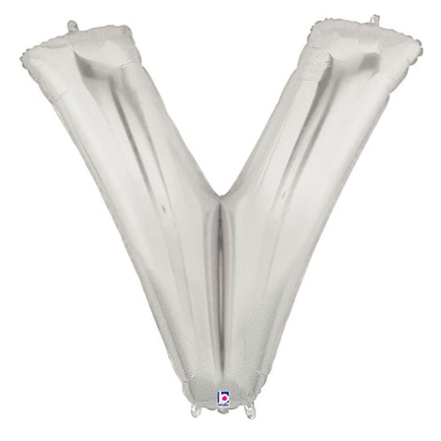 Foil Balloon Letter V Silver Megaloon