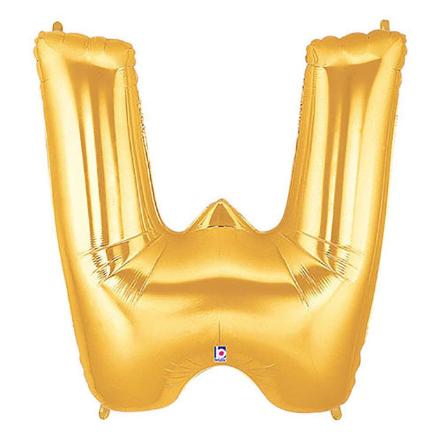 Foil Balloon Letter W Gold Megaloon