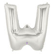 Foil Balloon Letter W Silver Megaloon