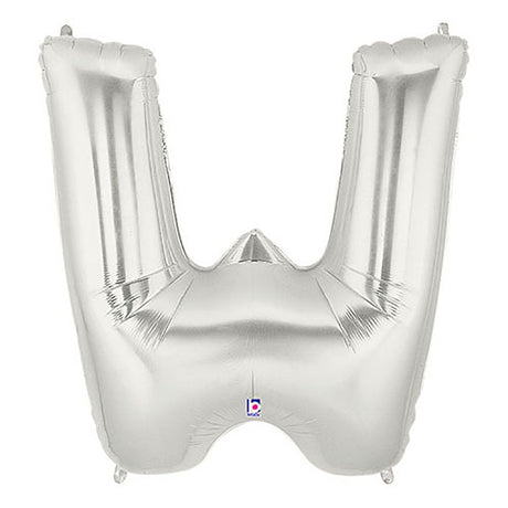 Foil Balloon Letter W Silver Megaloon