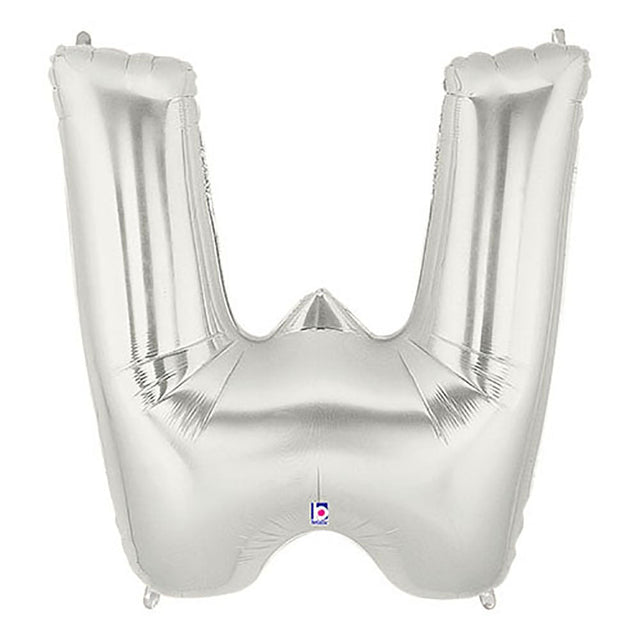 Foil Balloon Letter W Silver Megaloon
