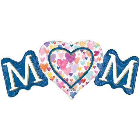 Foil Balloon Mom Sprinkled Hearts 40 Inch