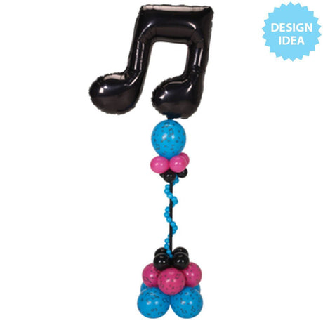 Music Note Foil Balloon Black 40 Inch