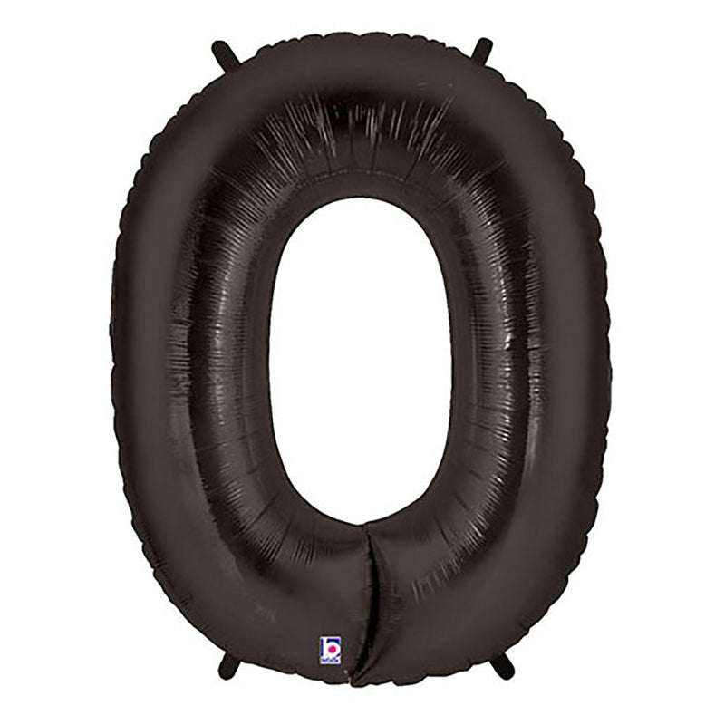 Foil Balloon Number 0 Black Megaloon