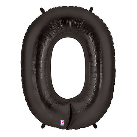 Foil Balloon Number 0 Black Megaloon