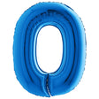 Foil Balloon Number 0 Blue 40 Inch