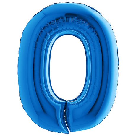 Foil Balloon Number 0 Blue 40 Inch