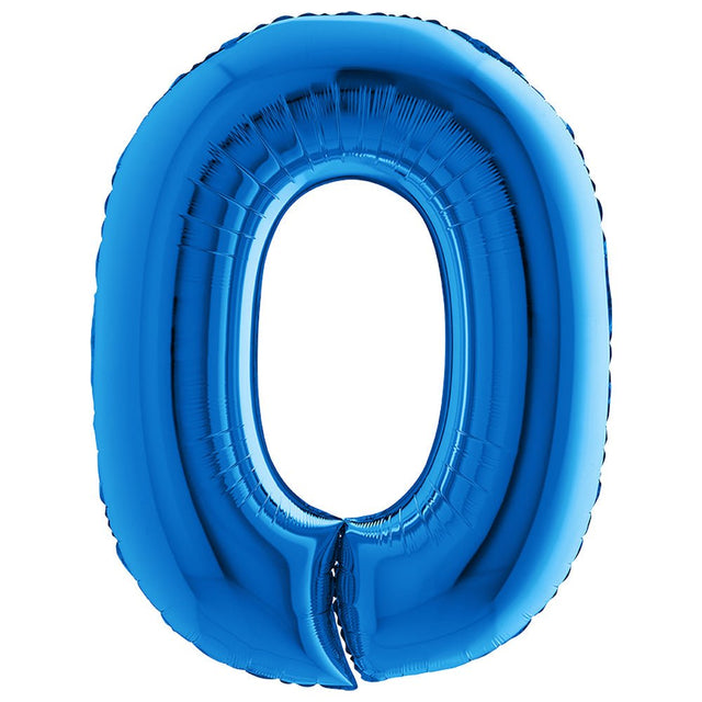 Foil Balloon Number 0 Blue 40 Inch