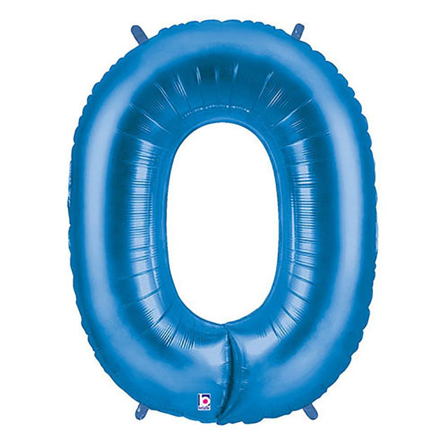 Foil Balloon Number 0 Blue Megaloon