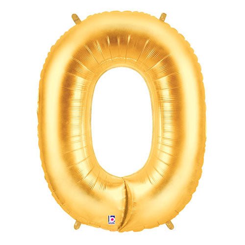 Foil Balloon Gold Number 0 Megaloon