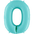 Foil Balloon Number 0 Light Blue