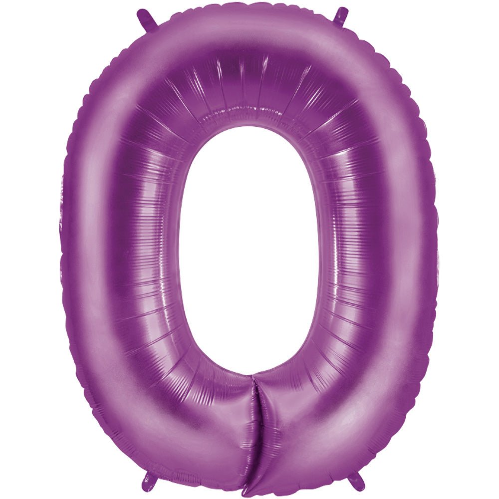 Foil Balloon Number 0 Purple Megaloon