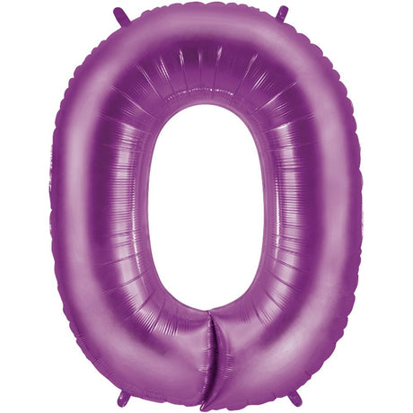 Foil Balloon Number 0 Purple Megaloon