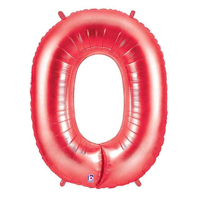 Foil Balloon Number 0 Red Megaloon