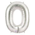 Number 0 Silver Foil Balloon