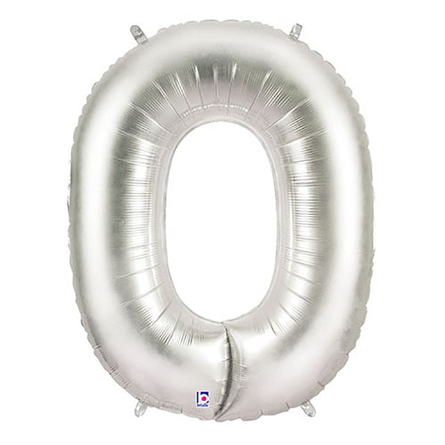Number 0 Silver Foil Balloon