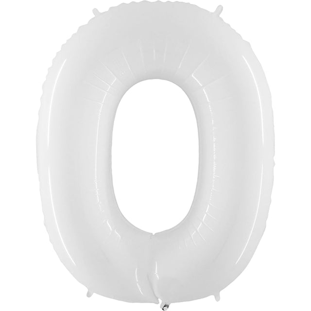 Foil Balloon Number 0 White 40 Inch