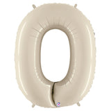 Foil Balloon Number 0 White Sand Megaloon