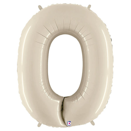 Foil Balloon Number 0 White Sand Megaloon