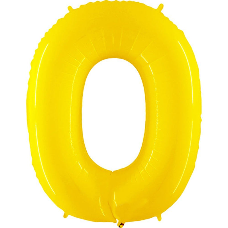 Foil Balloon Number 0 Yellow 40 Inch