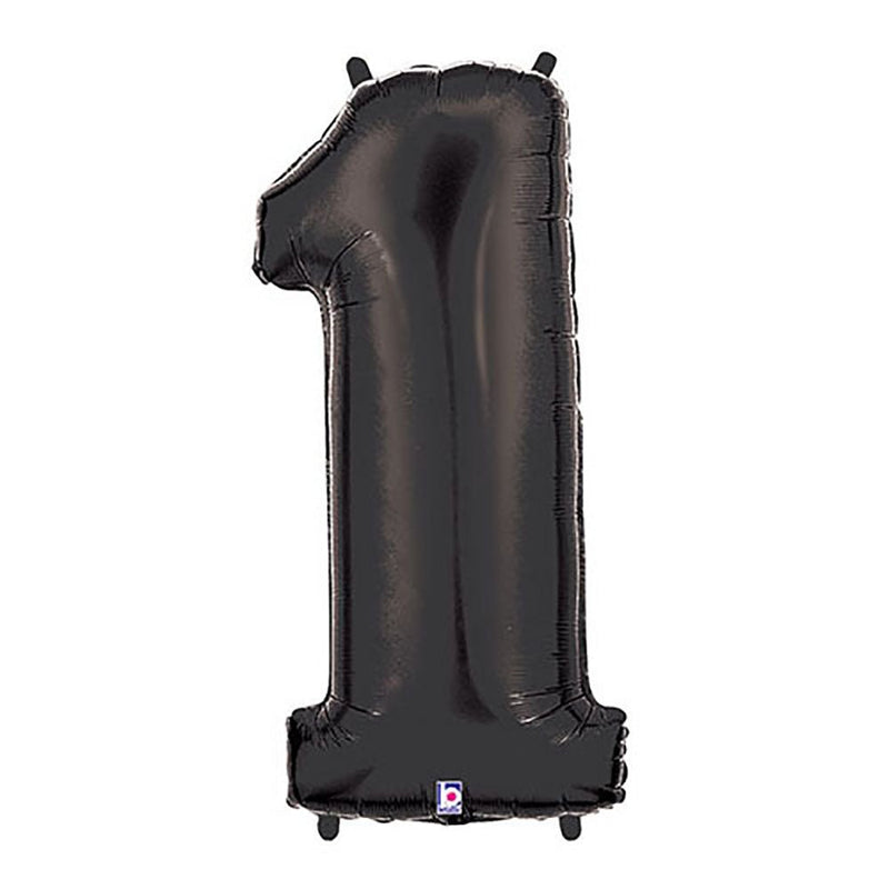 Foil Balloon Number 1 Black Megaloon