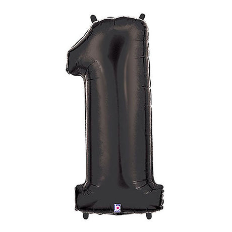 Foil Balloon Number 1 Black Megaloon