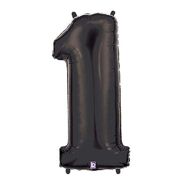 Foil Balloon Number 1 Black Megaloon