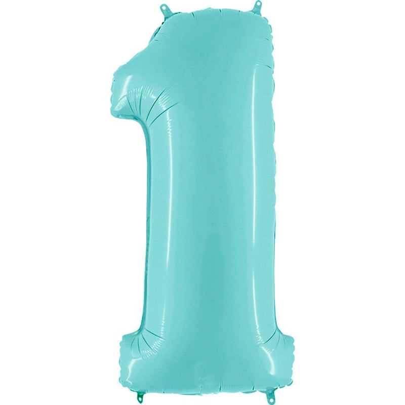 Foil Balloon Number 1 Light Blue