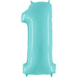 Foil Balloon Number 1 Light Blue
