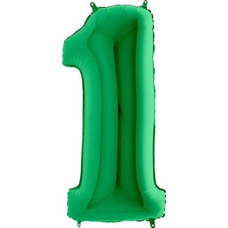 Foil Balloon Number 1 Metallic Green