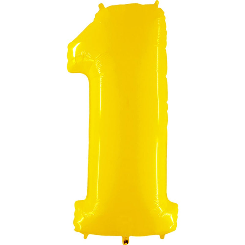 Foil Number 1 Balloon Yellow 40 Inch