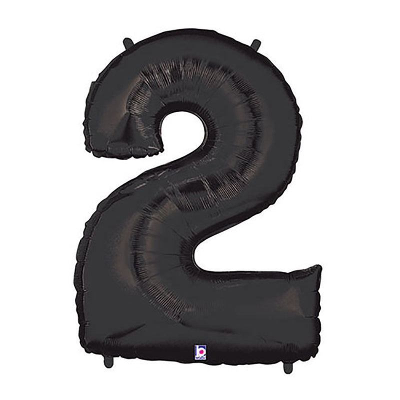 Foil Balloon Number 2 Black Megaloon