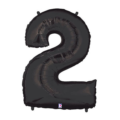 Foil Balloon Number 2 Black Megaloon