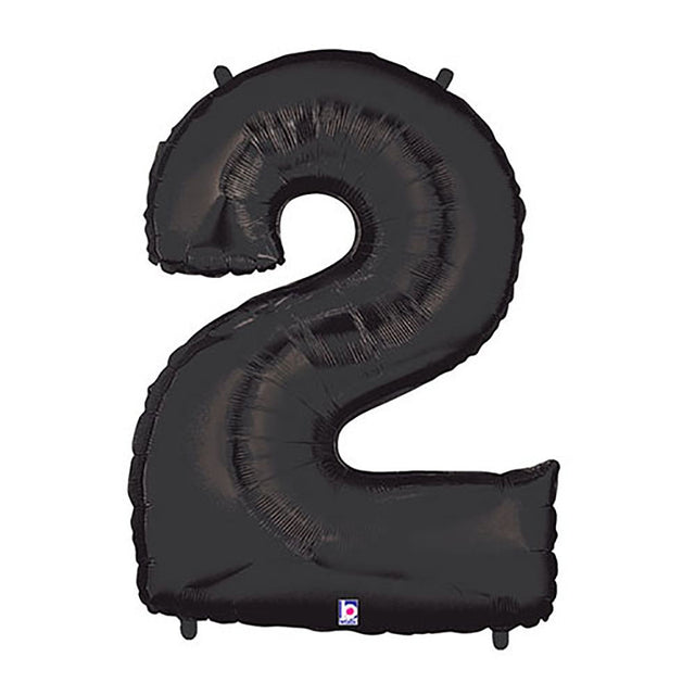 Foil Balloon Number 2 Black Megaloon