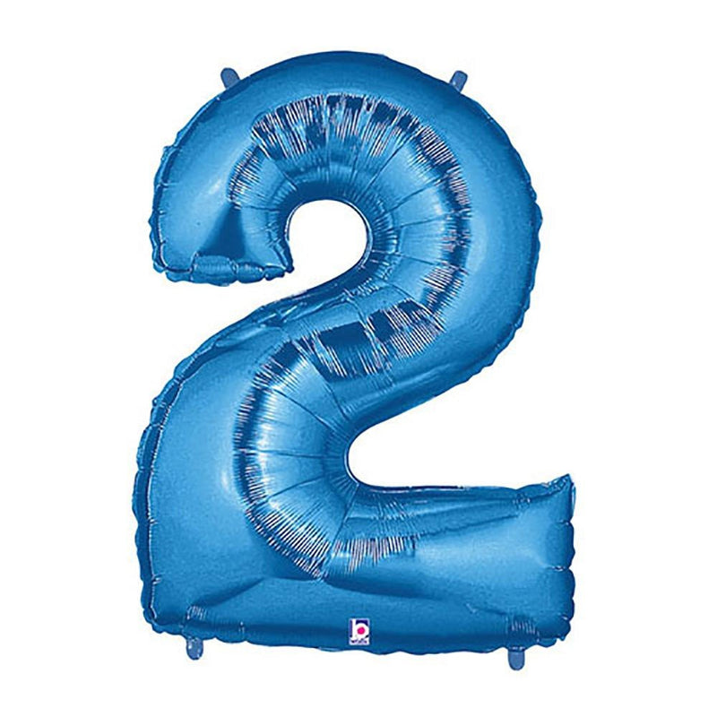Blue Number 2 Foil Balloon